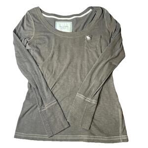 Vintage Y2K Abercrombie & Fitch Women’s Size Large Long Sleeve Brown Shirt 🔥🔥